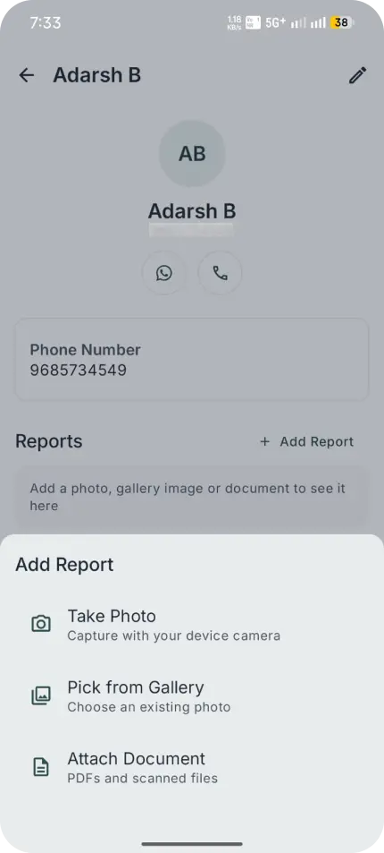 Add reports screen